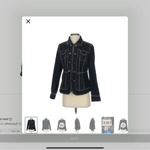 Ami Blue Jean Jacket with Fitted Silhouette and Contrast Stitching